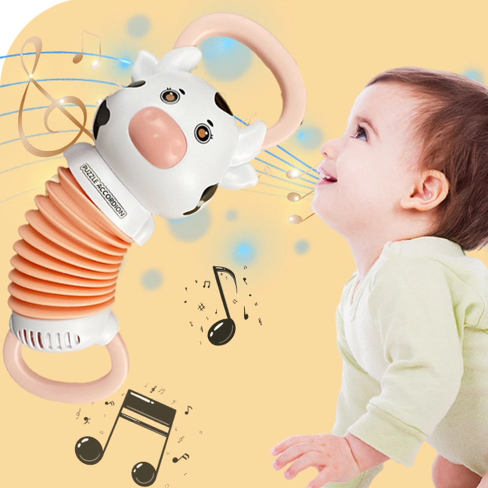 Kids Accordion Toy Baby Cartoon Cow Accordion Toy Musical Instrument Educational Toy