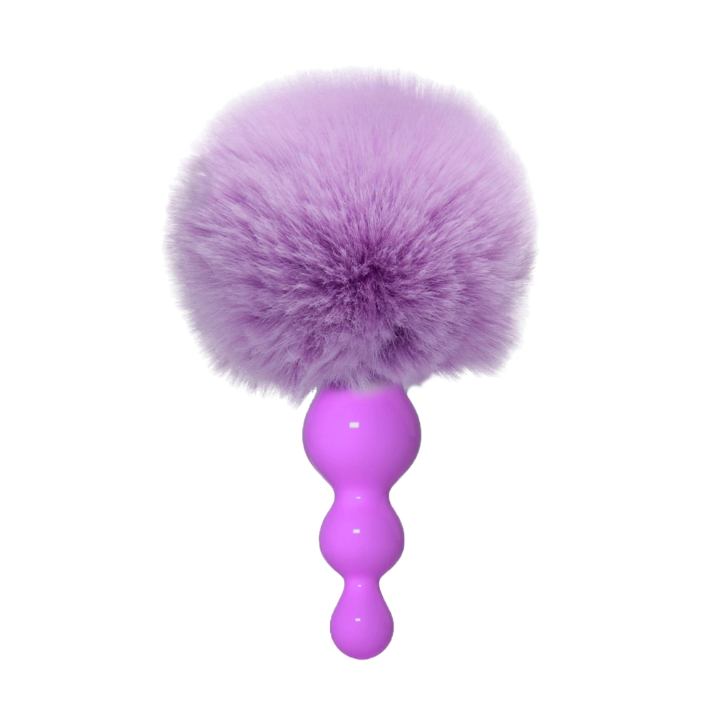 Healthy Anal Plug Simulation Rabbit Hairy Ball Anal Masturbation Device Women Men Rubber Anales Trainer Beginner Couple Game Cosplay Prop (Purple)