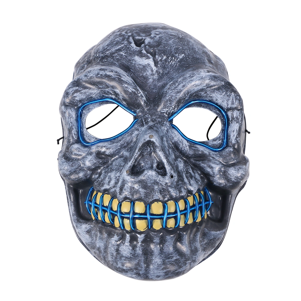 Pvc Halloween Mask Scary Skull Mask Easter LED Glowing Mask Lighting Skeleton Masquerade Mask for Festival Party without Battery