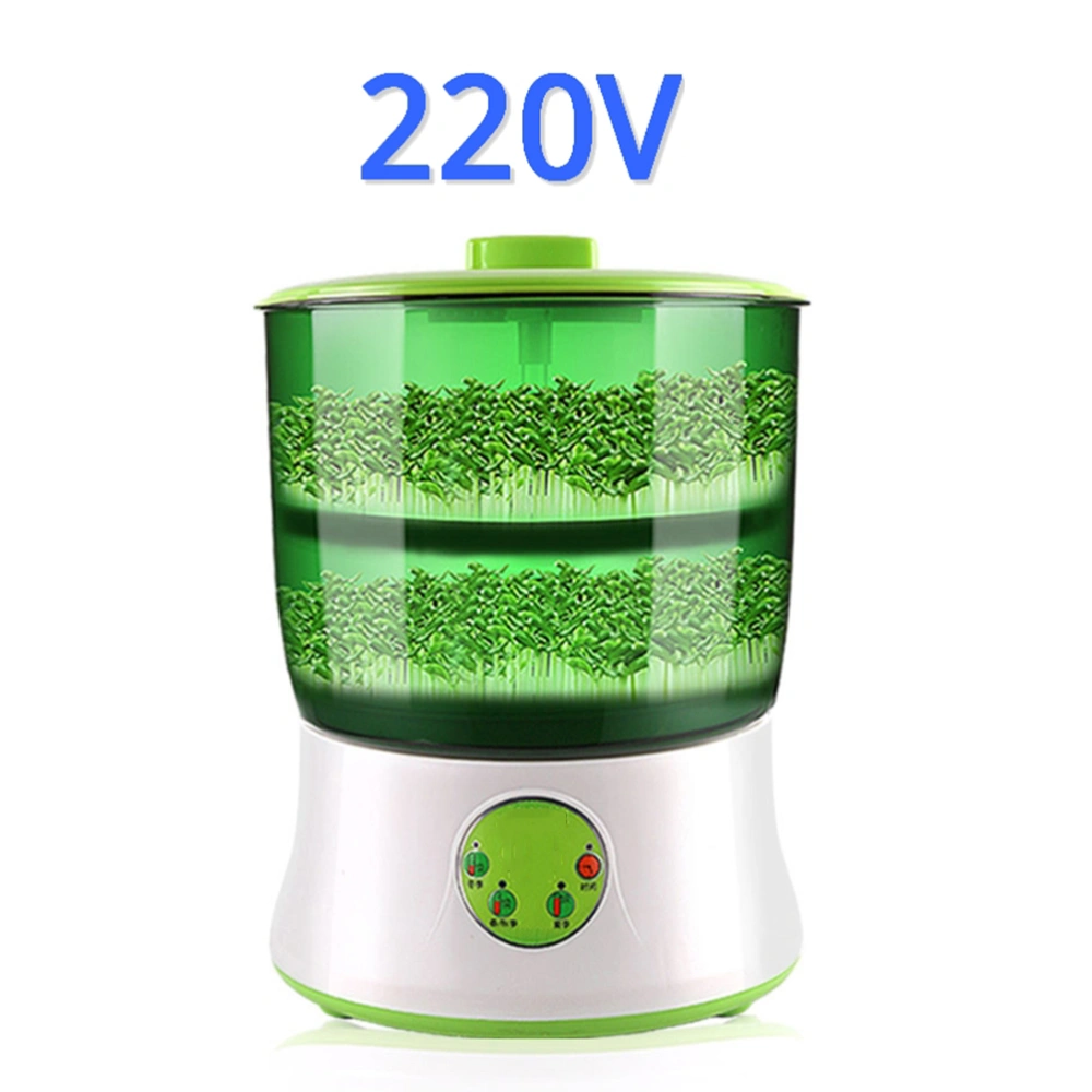 220V 20W Intelligent Microcomputer Control Double Bean Sprouts Machine Household Electric Bean Sprouts Maker (EU Plug)