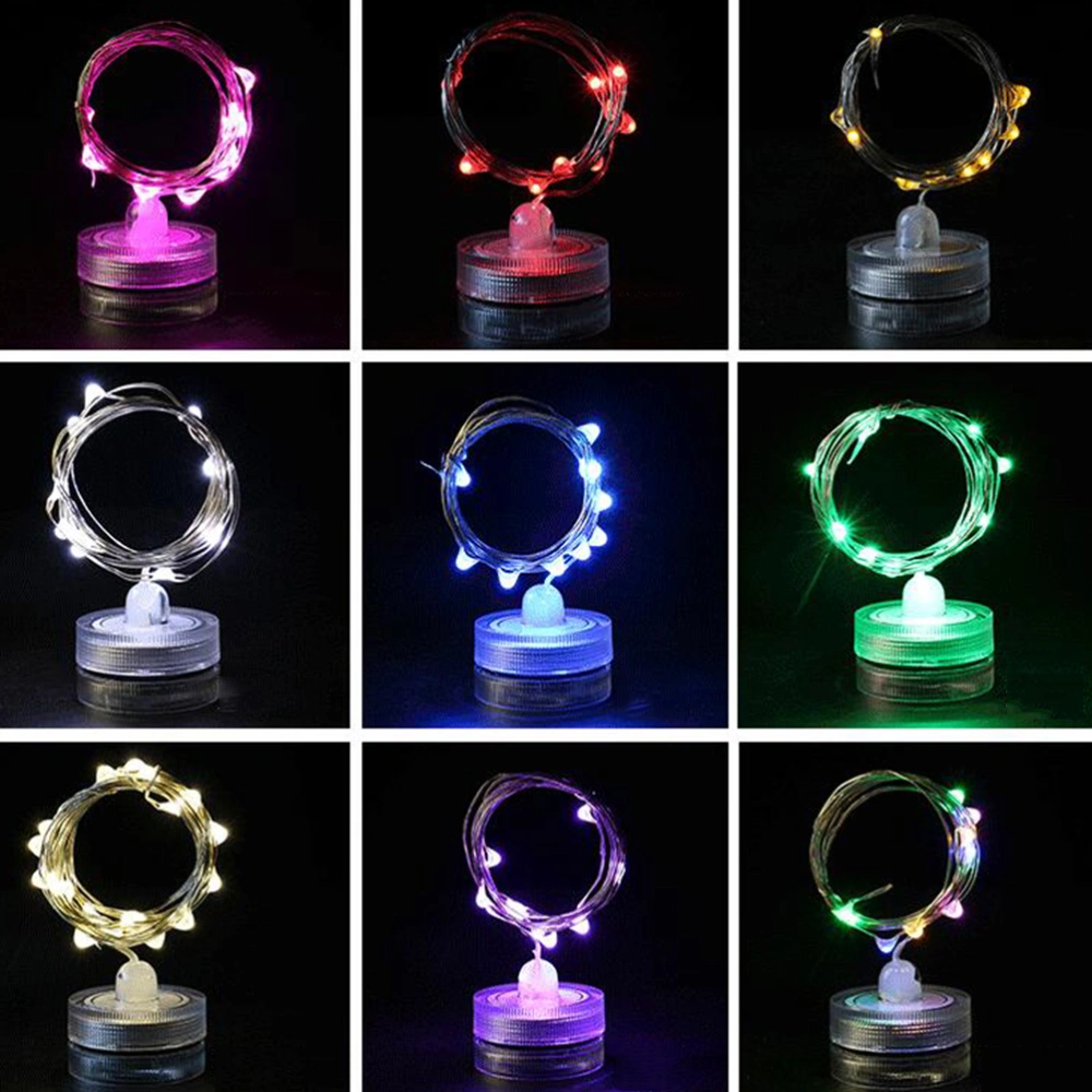 3 Pcs 10 LEDs Diving Light Waterproof Button Battery Light String Aquarium Diving Lamp Fish Tank String Light Wedding Birthday Party String Light