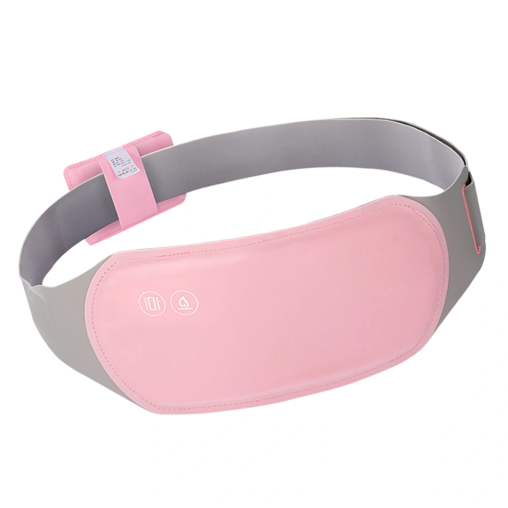 1PC Warm Uterus Waist Guard Belt Three Gear Heating Waistband Massage Vibration Waistband Female Waist Massaging Tool for Women Use (Pink)