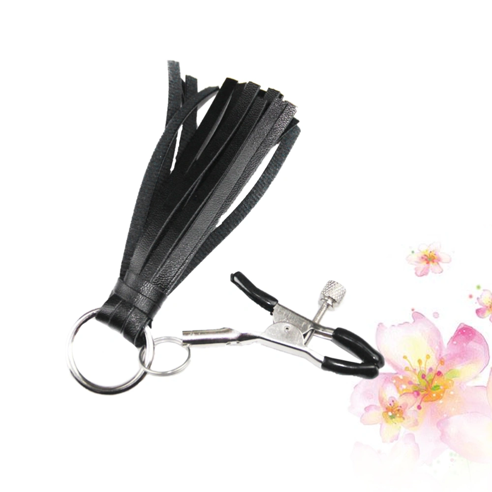 1 Pair Black Sexy Clip Breast Clamp Stimulate Papilla Adults Toy Tassel Clip Sex Toy for Couple