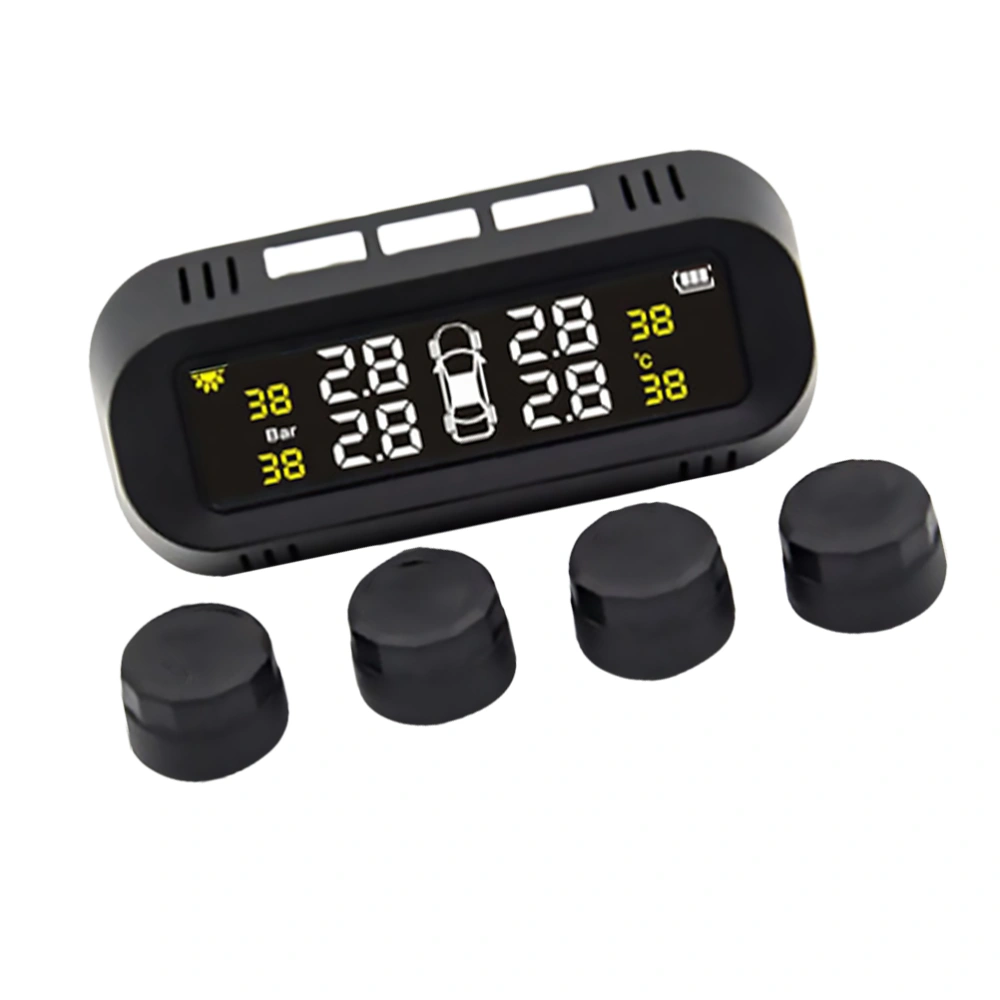 Wireless Solar Energy Universal Tire Pressure Monitor High Precision Tire Pressure Detector with External Color Screen