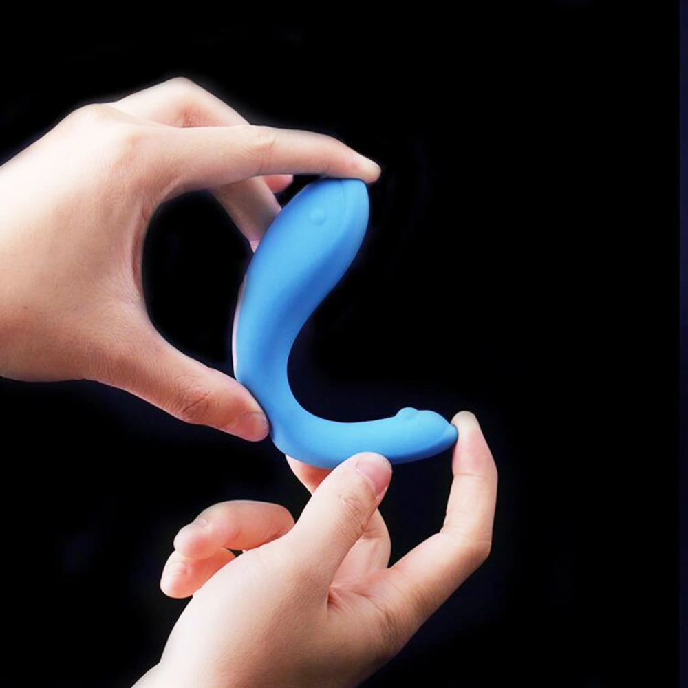 1pc G-spot Stimulator Vibrating Masturbator Erotic Toy Sexual Massager for Female Male Sky Blue