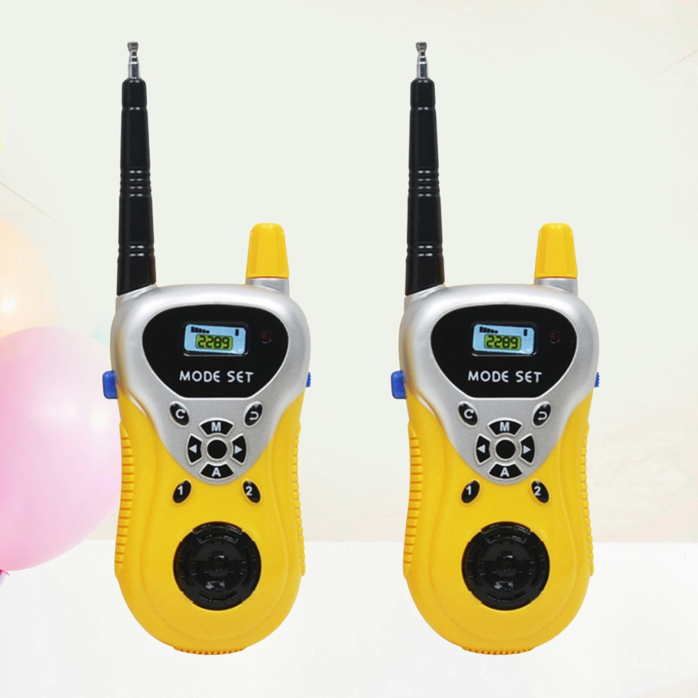 2Pcs Mini Intercom Electronic Walkie Talkie Radio Handheld Toys for Kids Children Without Battery (Yellow)