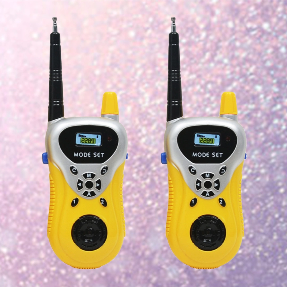 2Pcs Mini Intercom Electronic Walkie Talkie Radio Handheld Toys for Kids Children Without Battery (Yellow)