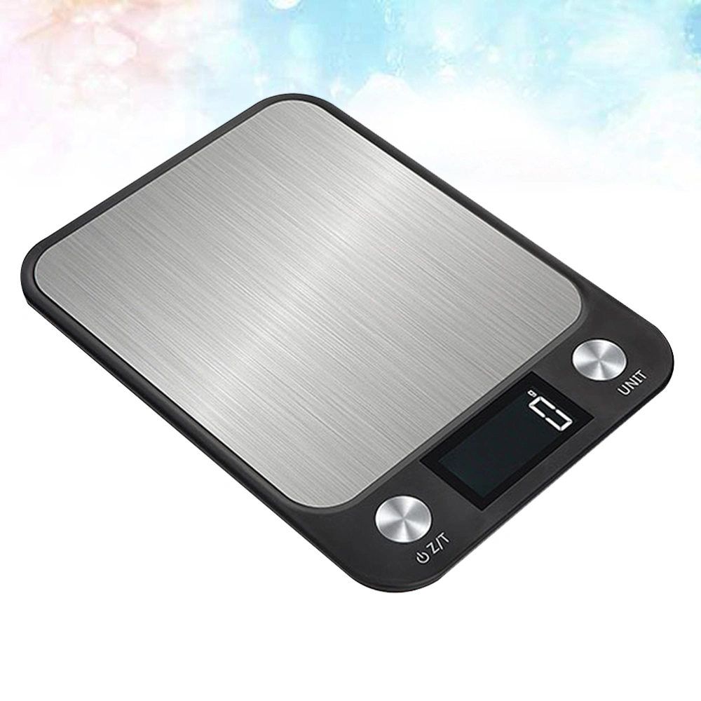 1PC 5KG/1G Kitchen Scale Stainless Steel Accuracy LCD Display Digital Scale Measurement Tool No Battery (Black)