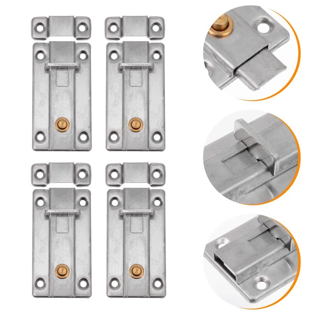 4pcs Stainless Steel Door Latch Sliding Lock Heavy Duty Door Latch Sliding Bolt