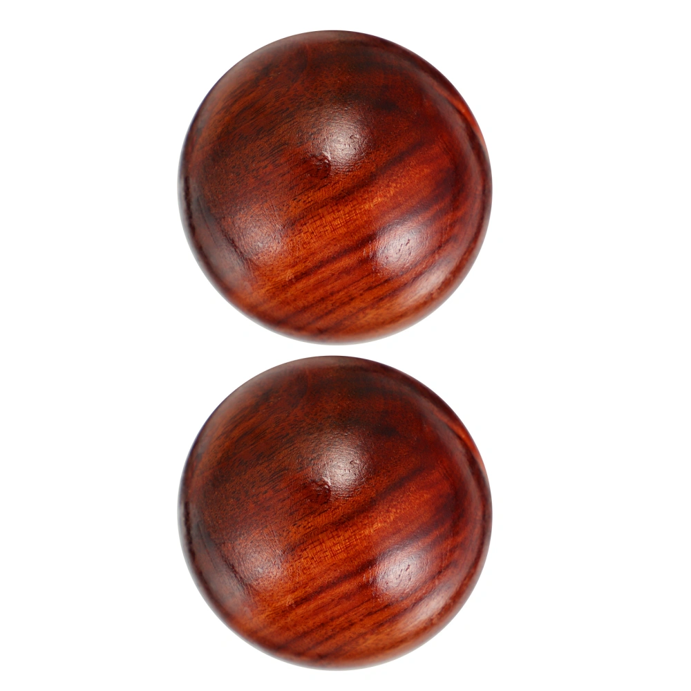 2pcs Smooth Wooden Hand Exercise Balls Acupressure Hand Massager Balls