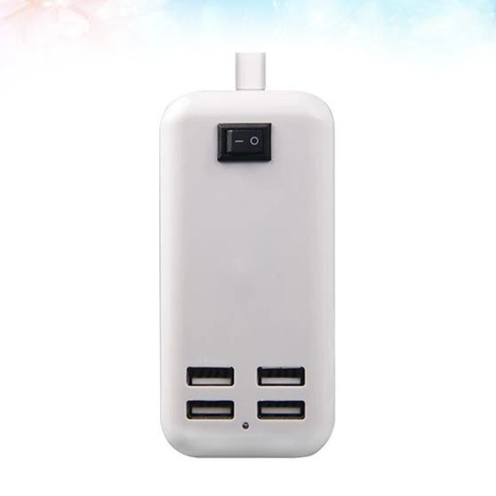 1pc 4-port Charger Extension Socket Intelligent Quick Charger Multi-function Plug-in Charger 5V 3A 15W (EU Plug White)