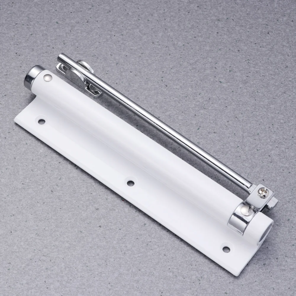 1Pc 35KG Automatic Door Closer Home Use Concealed Door Spring Hinge Buffer Free Punching Automatic Door Closer Device (Ivory White)