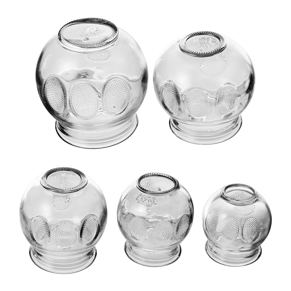 5 Pcs Glass Cupping Therapy Device Cupping Cups Massage Fire Glass Cuppings