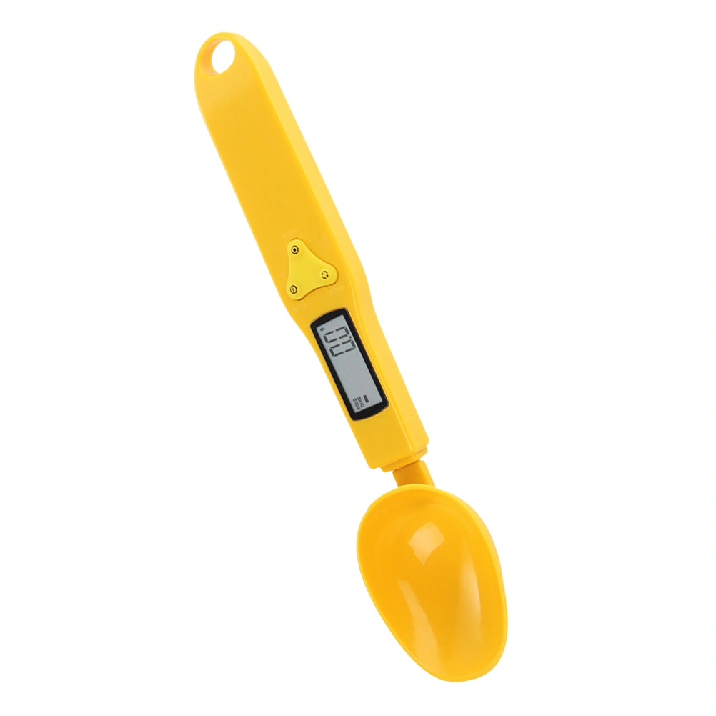 Electronic Spoon Scale Portable 300g/0.1g Precise Digital Kitchen Measuring Spoons LCD Display Food Scale for Home without Battery (Yellow)