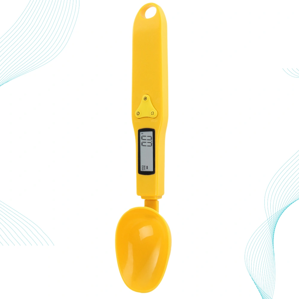 Electronic Spoon Scale Portable 300g/0.1g Precise Digital Kitchen Measuring Spoons LCD Display Food Scale for Home without Battery (Yellow)