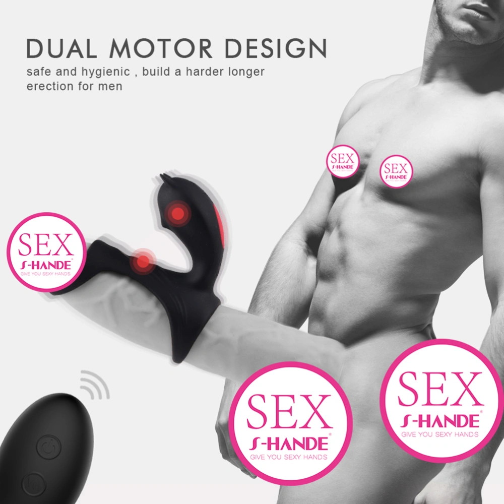 Sex Vibrating Penis Ring Lock Fine Ring Delayed Ejaculation Vibrator Wireless Remote Rings Adult Sex Toys for Men(Black)