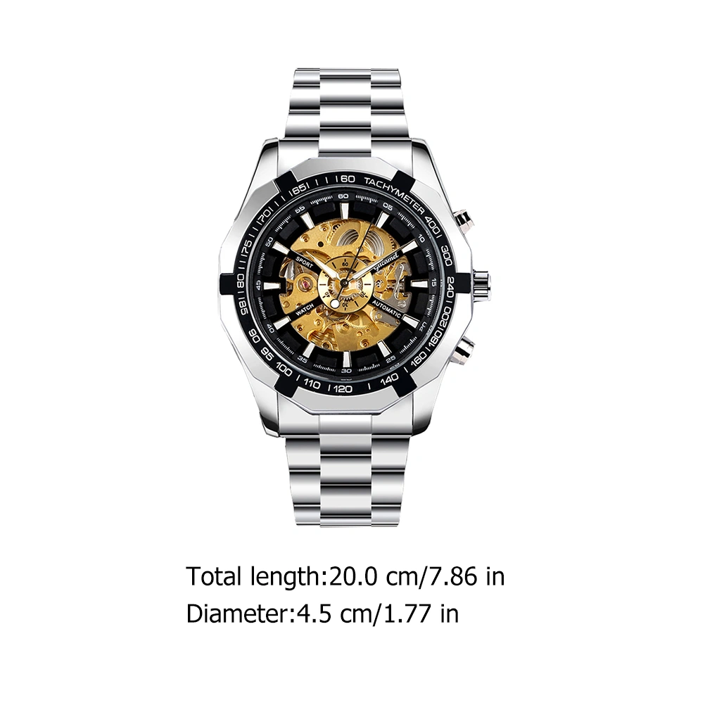 1Pc Casual Fashion Watch Mechanical Skeleton Watch Luminous Watch for Men