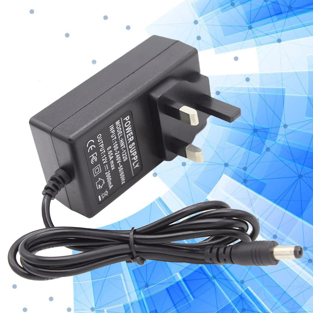 12V 2A AC 100-240V Universal Power Supply Charger 5.5*2.1DC Port for External Hard Drive Wlan Router LCD Monitor TV Box Recorder  Speaker with UK Plug