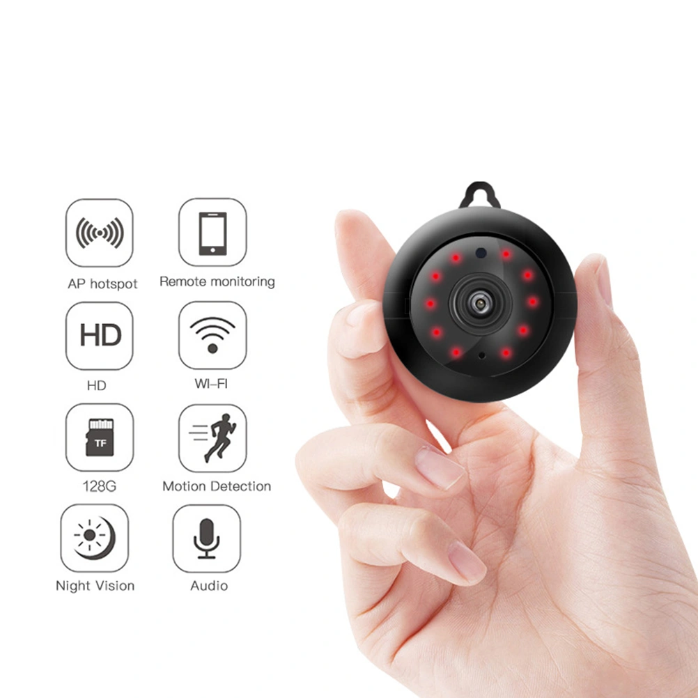Mini Hook Type Camera WiFi Home Wireless Camera Wireless Indoor Recorder Camera for Home Office Security with EU Plug