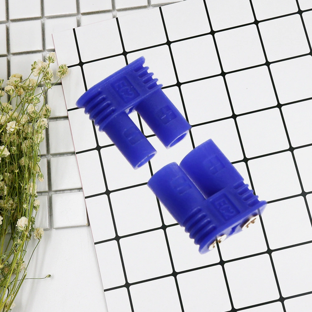 1 Pair of EC2 Male and Female Plugs Plated Bullet Banana Connectors Plugs for DIY RC Battery ESC Motor (Blue)