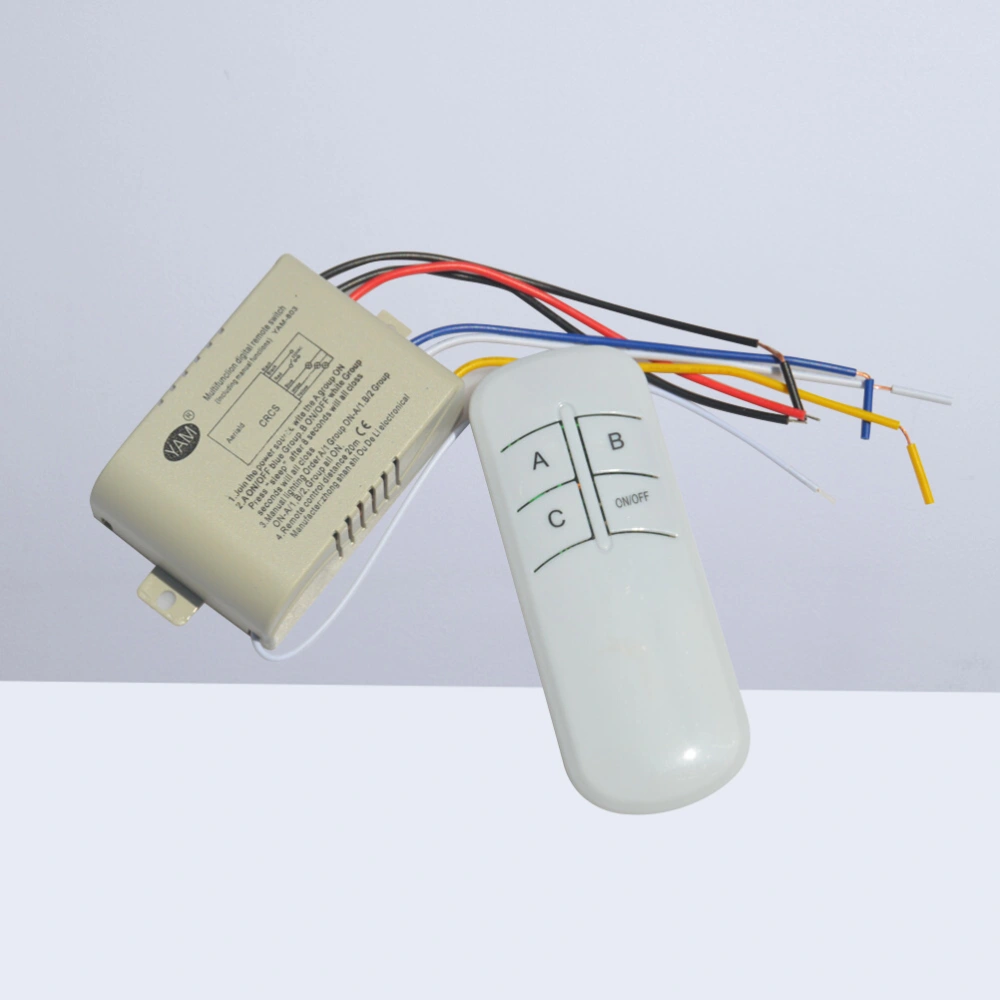 220V 3 Channel Wireless Switch Digital Switch for Lamp LED Light Droplight Fluorescent Lamp