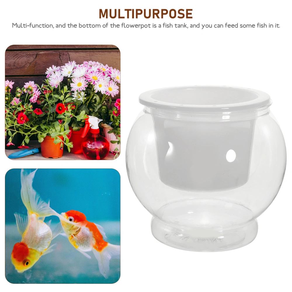 Self Watering Flower Pot Fish Tank Flower Container Automatic Watering Planter Transparent Fish Tank