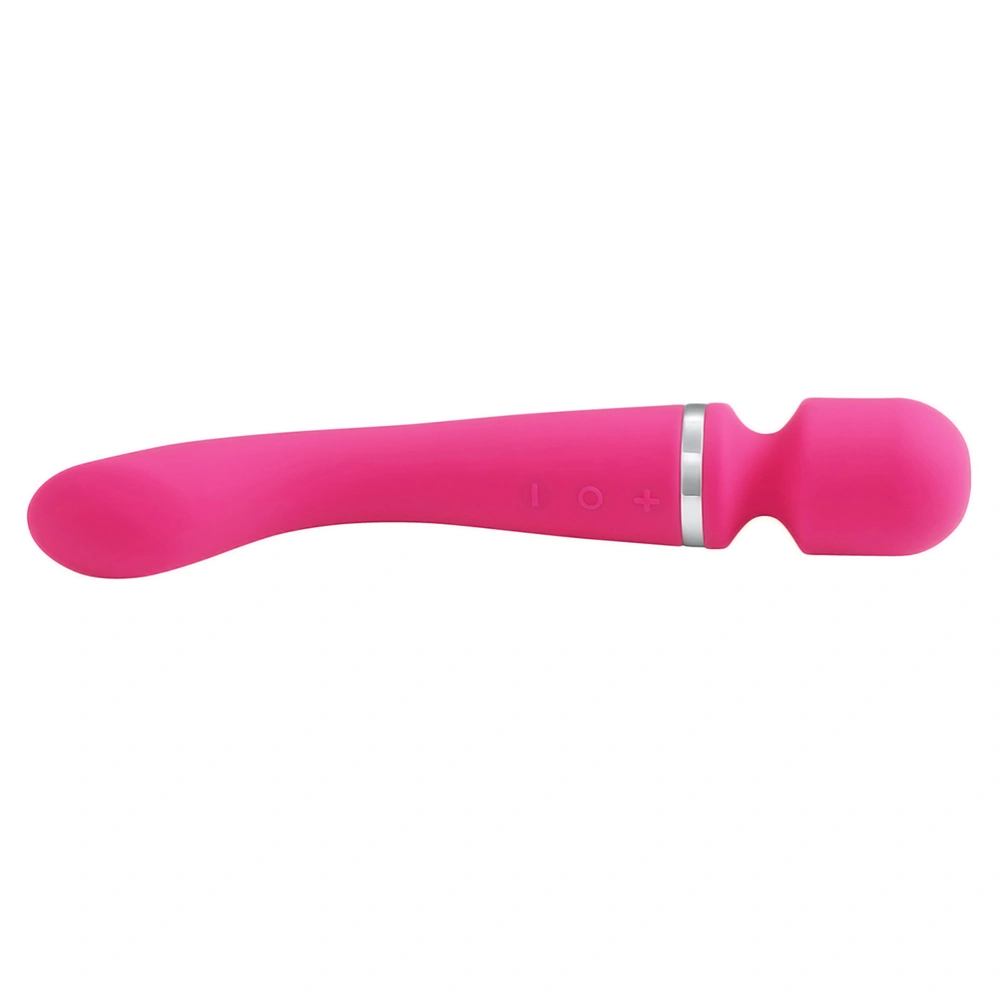 Electric Massager Wand Waterproof Vibrator with Penetration Dildo G Spot Stimulator for Women(Rose Red)