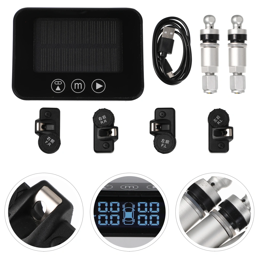 Tire Pressure Sensor Wireless Tire Pressure Monitor Detector with 4 Sensor