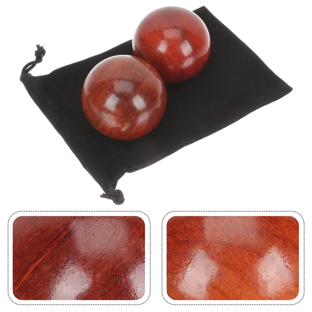 2Pcs Hand Play Ball Handheld Massage Ball Hand Rolling Ball Wood Massage Balls Hand Balls