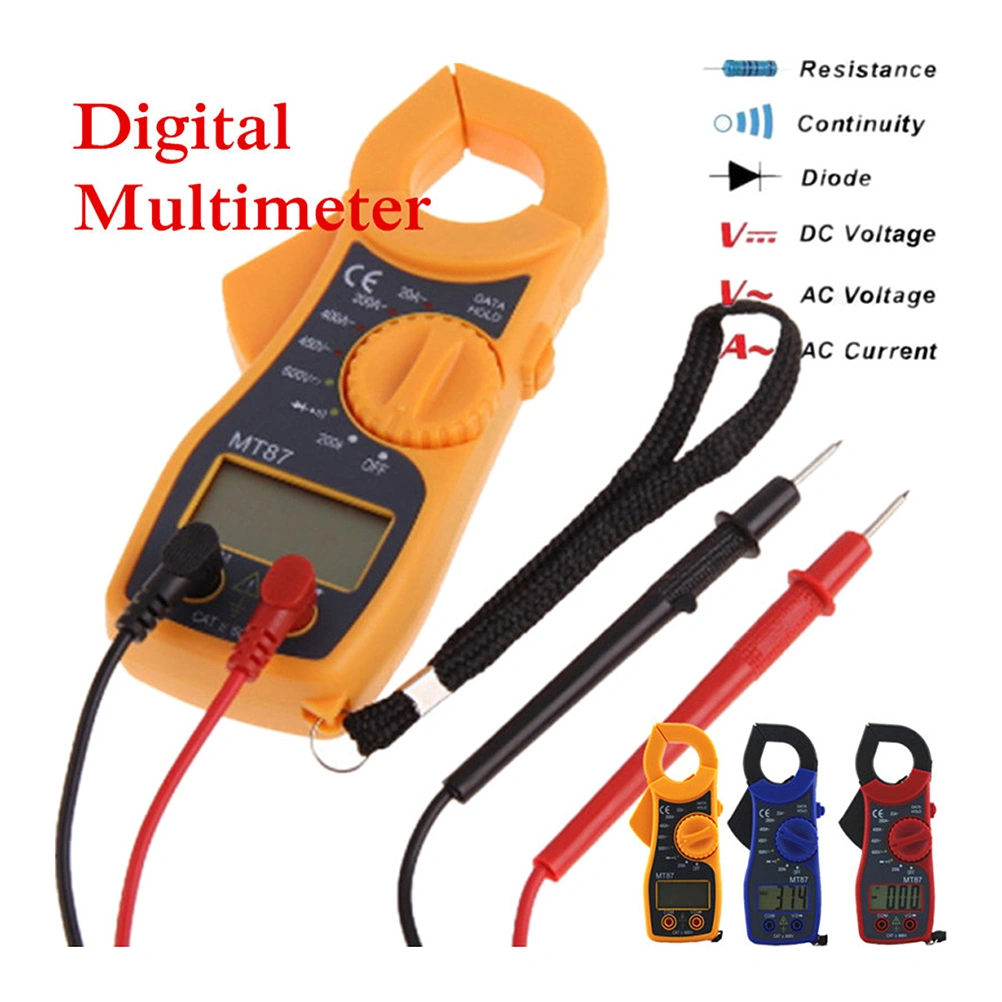 MT87 Digital Multimeter Clamp Meter Current Clamp Pincers Current Measuring Meter without Battery (Random Color)