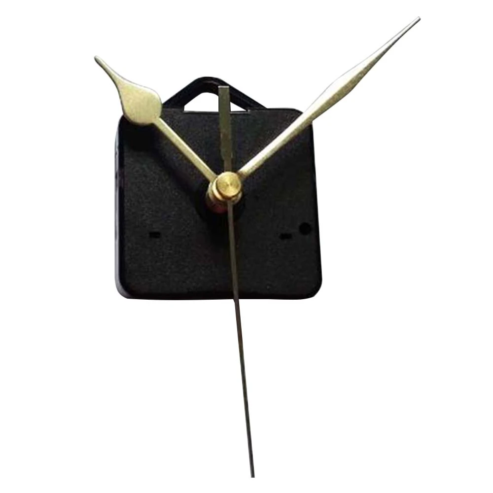 Quartz Clock with Hook Movement Kits Mute Wall Clock Movements Mechanism Parts DIY Repair Parts (Golden, Without Battery, A Clock Core and 3 Pointers)