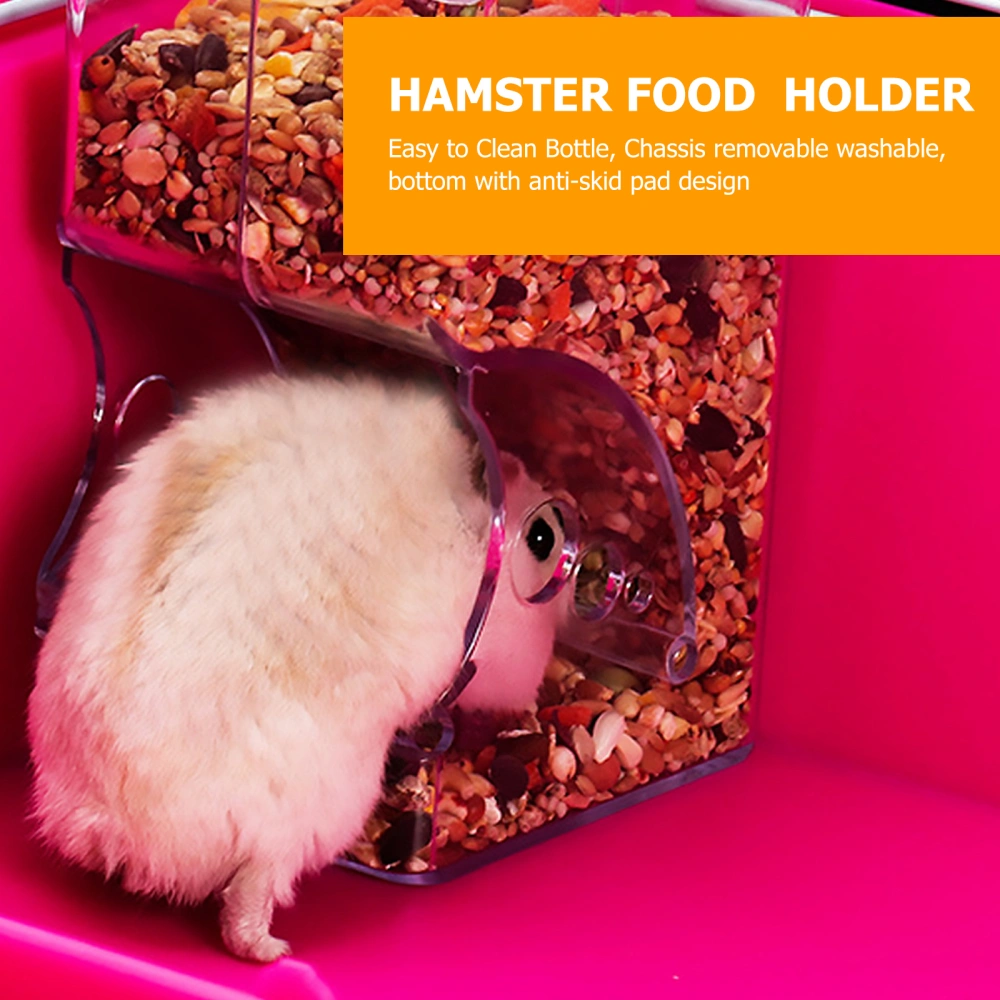 Transparent Pet Food Dispenser Feeder Hut Hamster Food Holder (Size M)