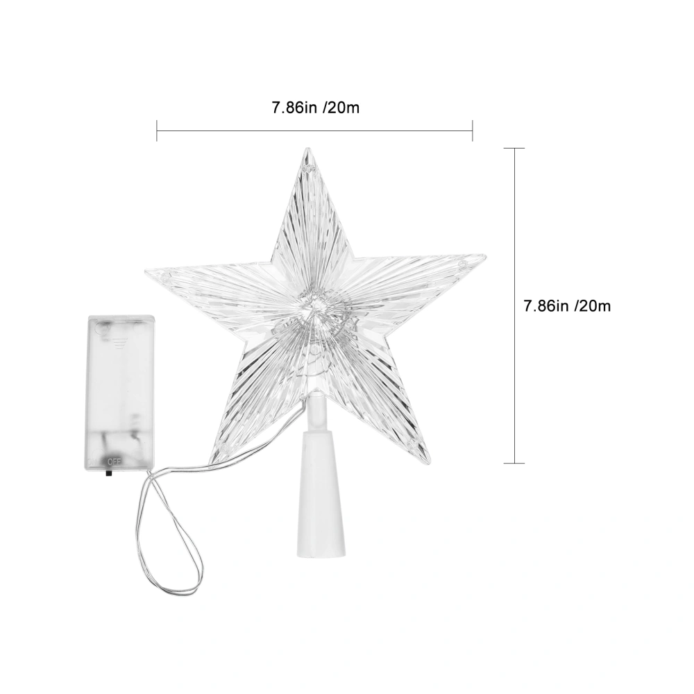 Christmas Five Pointed Star Tree Topper Battery Type Christmas Tree Lamp