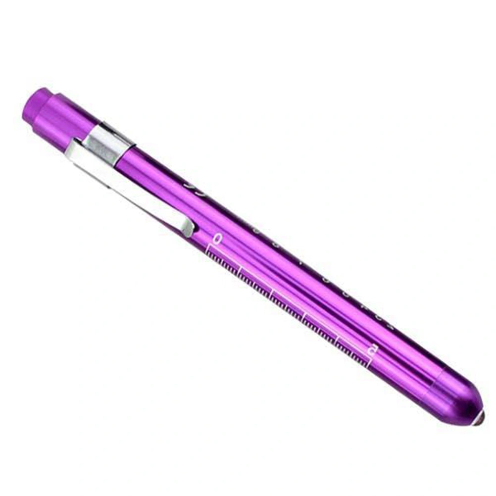2PCS LED Pen Light Pupil Light Oral Light Small Pen Clip Flashlight Emergency Light No Battery Included(White Light + Yellow Light)