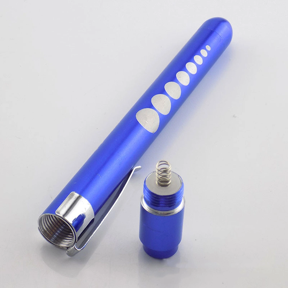 2PCS LED Pen Light Pupil Light Oral Light Small Pen Clip Flashlight Emergency Light No Battery Included(White Light + Yellow Light)