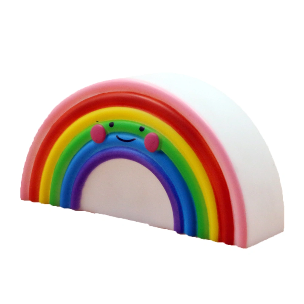 Cartoon Night Light Rainbow Lamp Bedroom Bedside Silicone Night Light Table Lamp Battery Operated Decorative Light