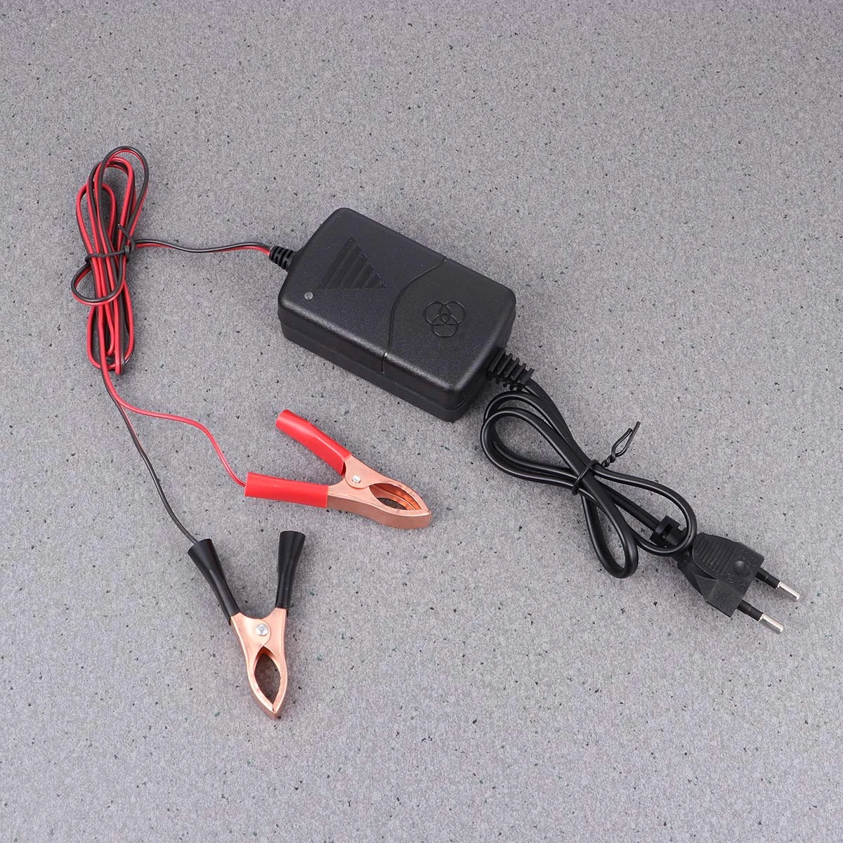 Plumbic Acid Battery Charger Double Clamps Practical Battery Smart Charger 12V 1A (Original American Wire Gauge)