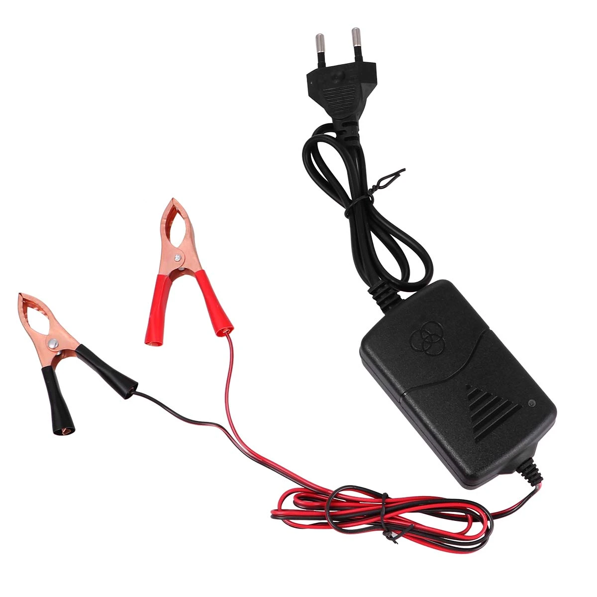 Plumbic Acid Battery Charger Double Clamps Practical Battery Smart Charger 12V 1A (Original American Wire Gauge)