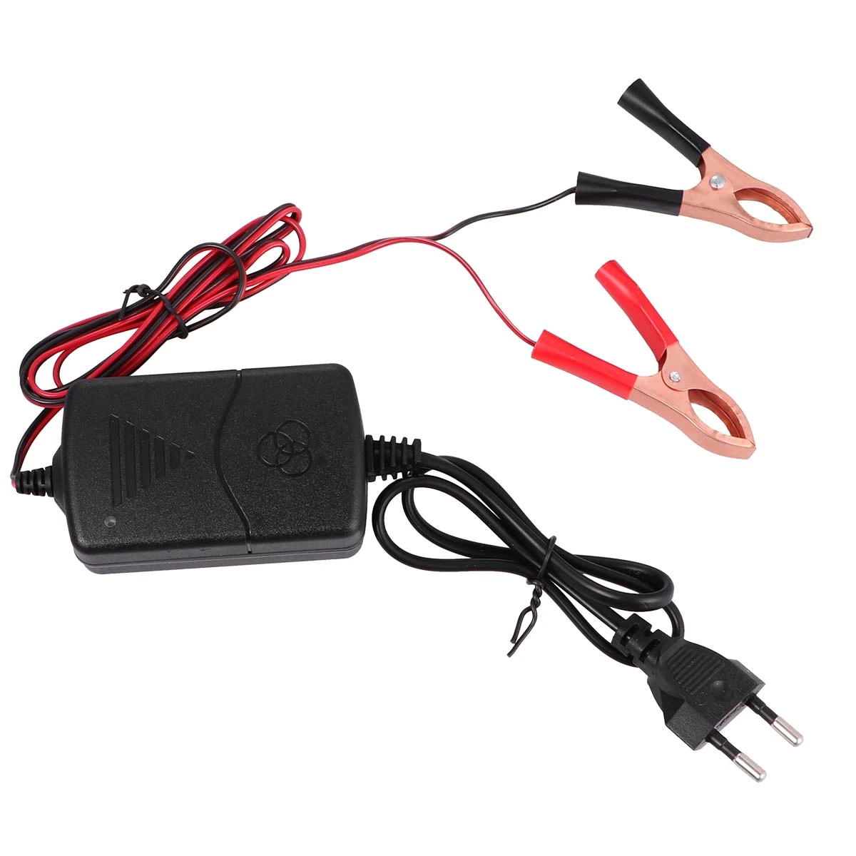 Plumbic Acid Battery Charger Double Clamps Practical Battery Smart Charger 12V 1A (Original American Wire Gauge)