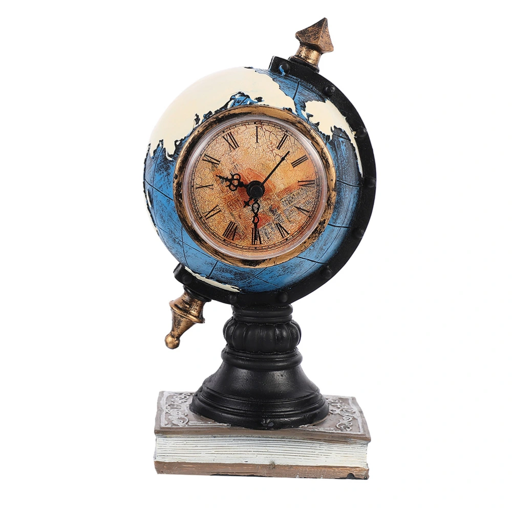 Vintage Global Clock Adornment European Style Clock Decor Desktop Ornament