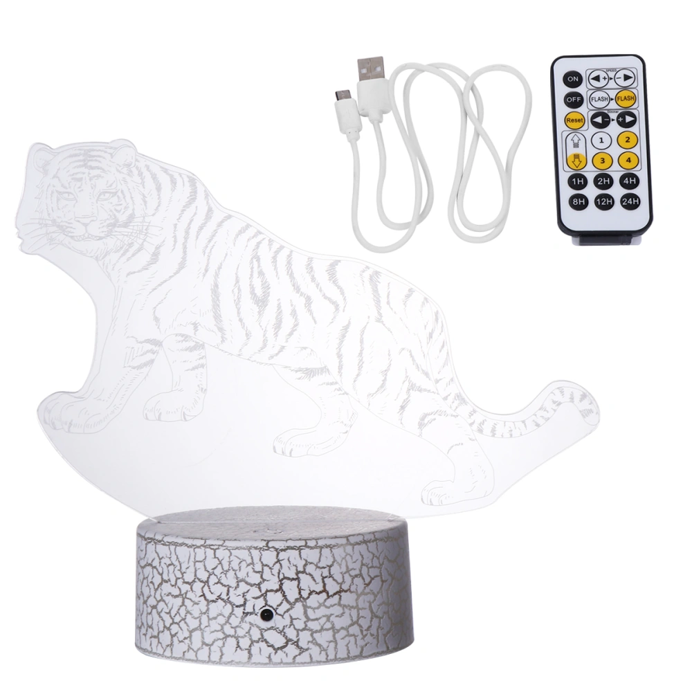 1 Set Colorful Acrylic Night Light Practical LED Lamp with USB Powered Sleeping Lamp for Home (Tiger Pattern)