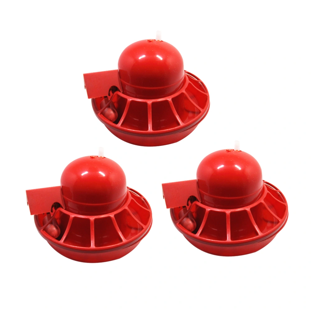 3pcs Automatic Chicken Drinker Duck Goose Automatic Water Feeder Drinking Water Poultry Drinking Water Bowl Farm Farming Equipment (Red)