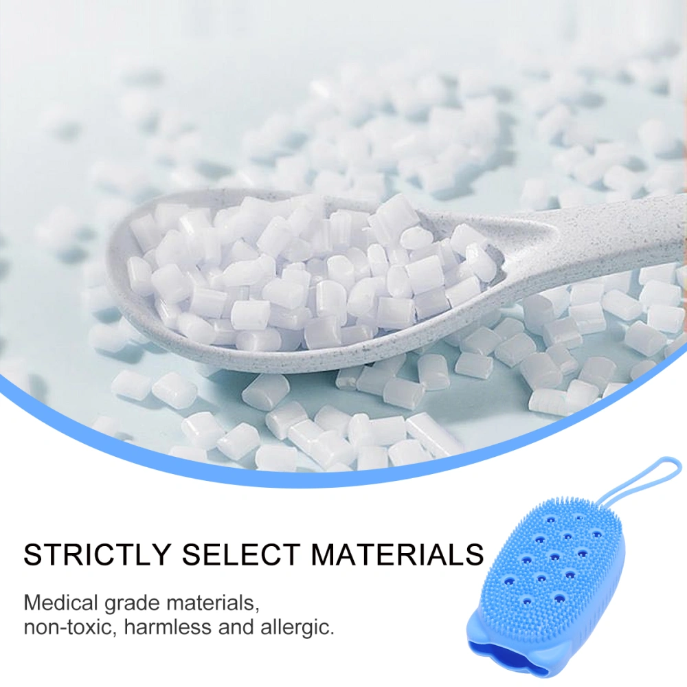 Automatically Soak Bath Scrub Silicone Bath Brush Soap Storage Bath Tool Portable Bathbrushes for Home Bathroom Hotel (Without Soap Sky Blue)