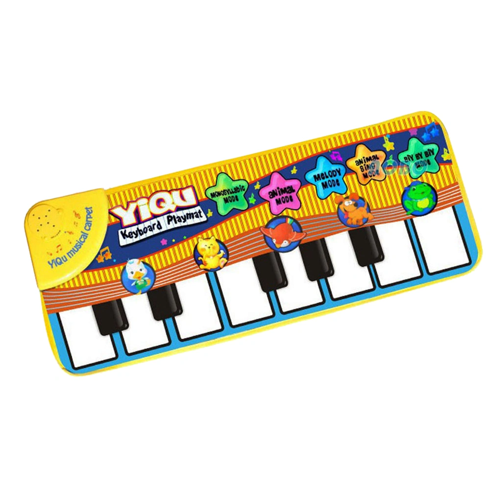 Children Multi-function Music Mat Game Blanket Kids Baby Animal Finger Touch Electronic Piano Singing Gym Carpet Mat (No Battery)