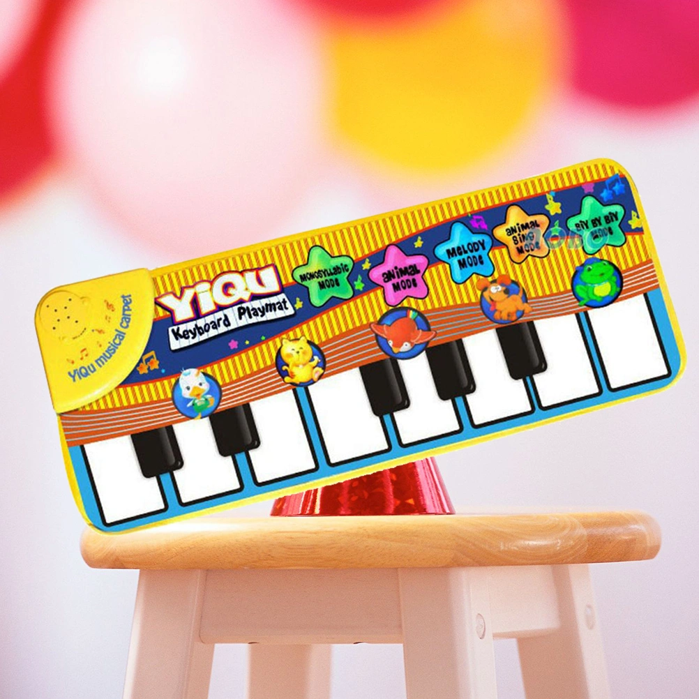 Children Multi-function Music Mat Game Blanket Kids Baby Animal Finger Touch Electronic Piano Singing Gym Carpet Mat (No Battery)