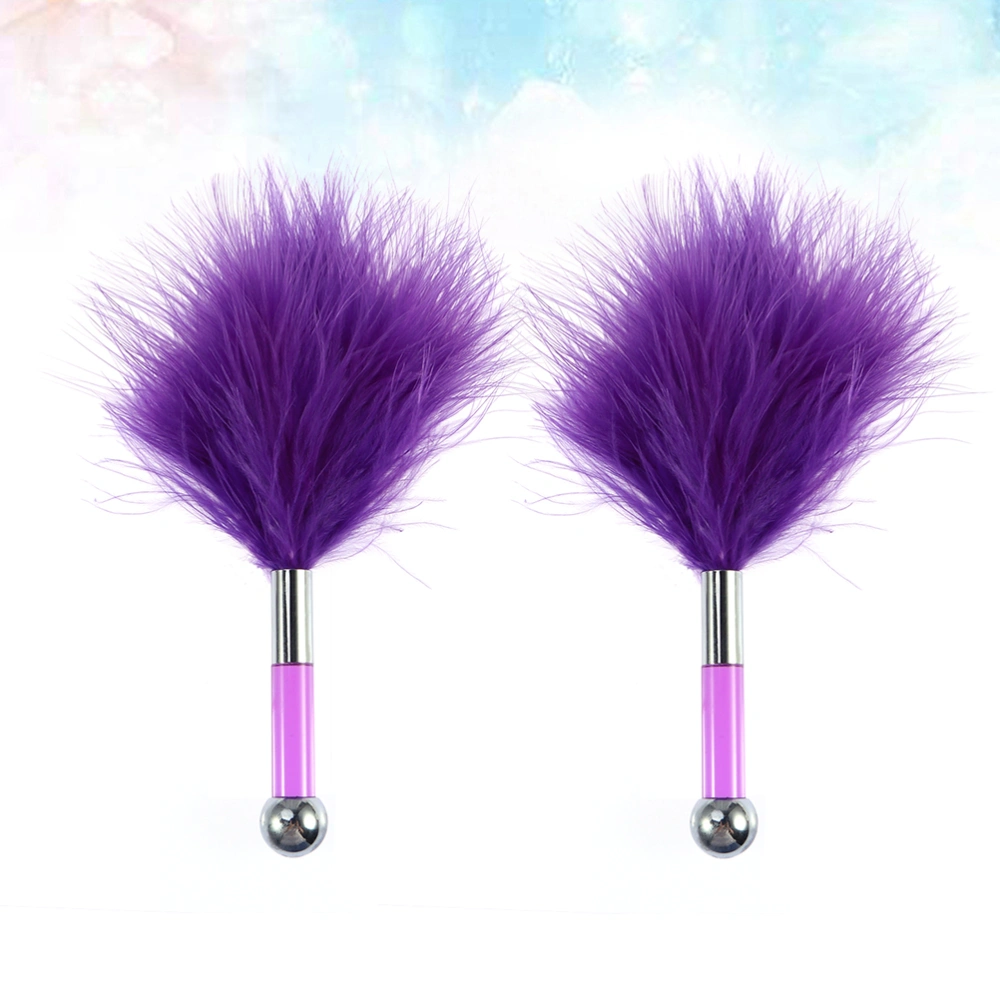 2pcs Funny Teasing  Tickler Love Flirting Toy Teasing  Wand Joyful Flirting Toy For Adults Couples Lovers (Purple)