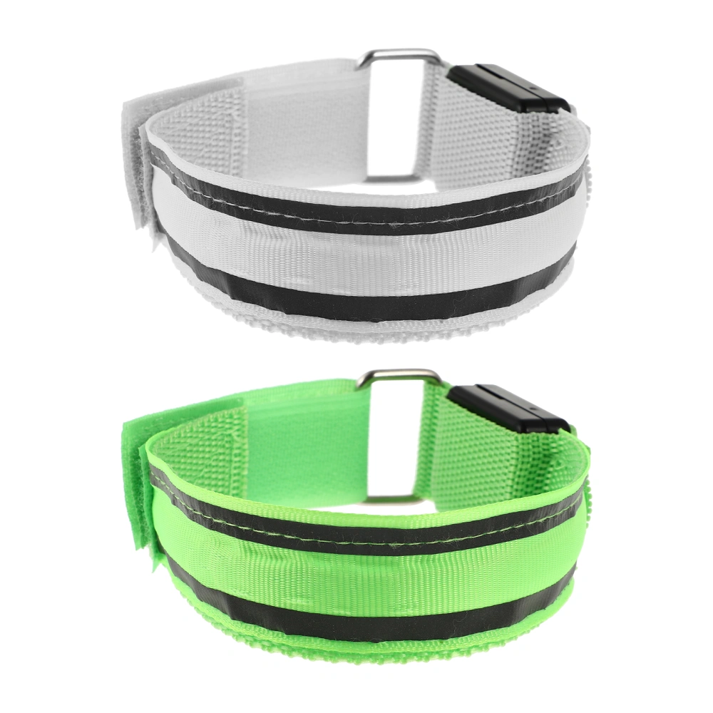 2Pcs LED Luminous Wristband Outdoor Adjustable Armband Night Running Supplies