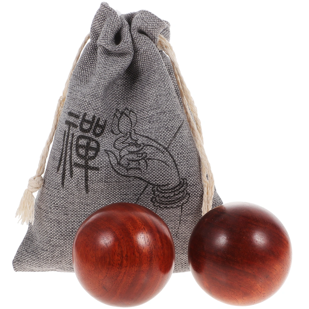 1 Set of Handheld Massage Balls Hand Exercise Balls Hand Rolling Balls Wooden Handballs