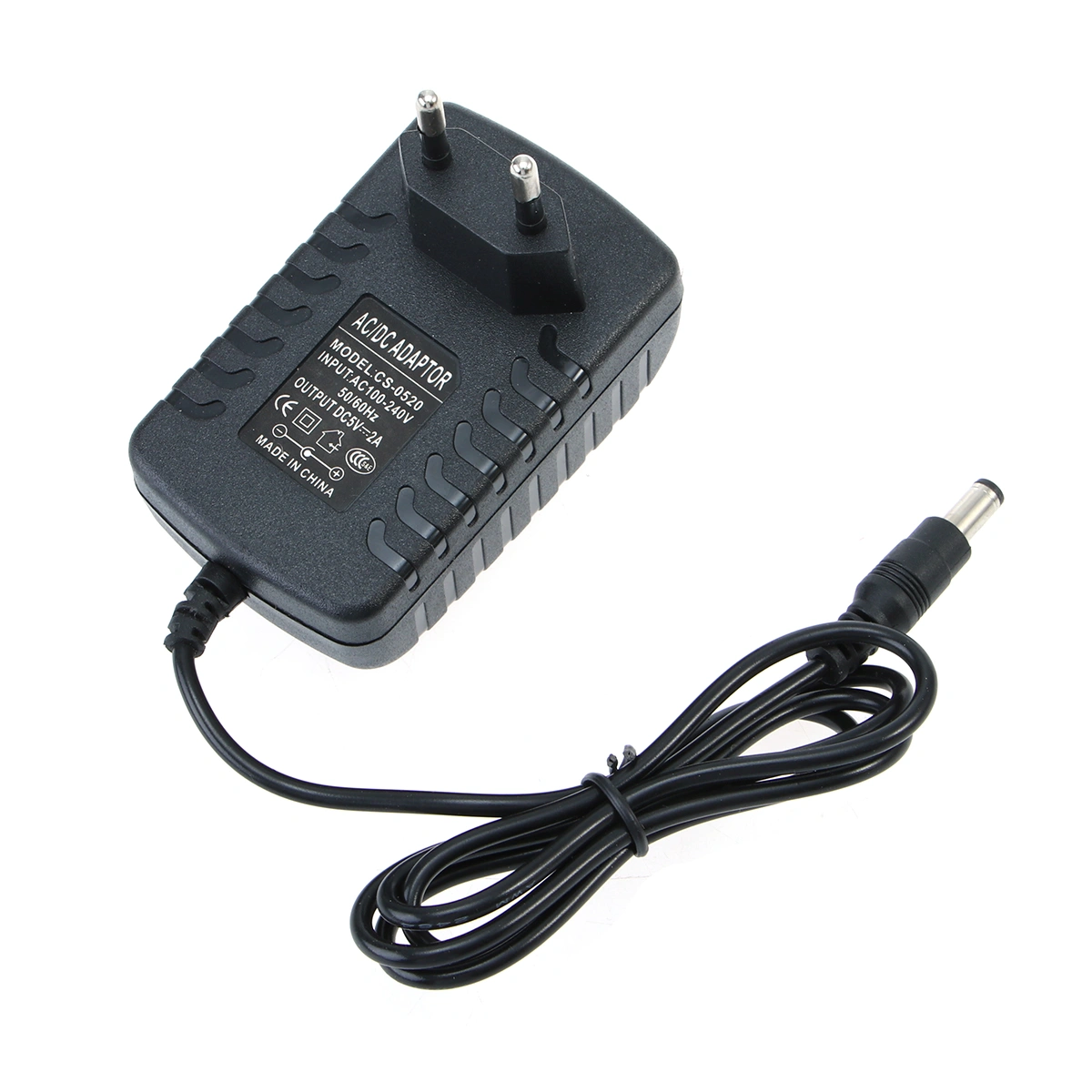 AC 100-240V DC 5V 2A 3.5mm Power Adapter Charger with EU-plug Power Adapter (Black)