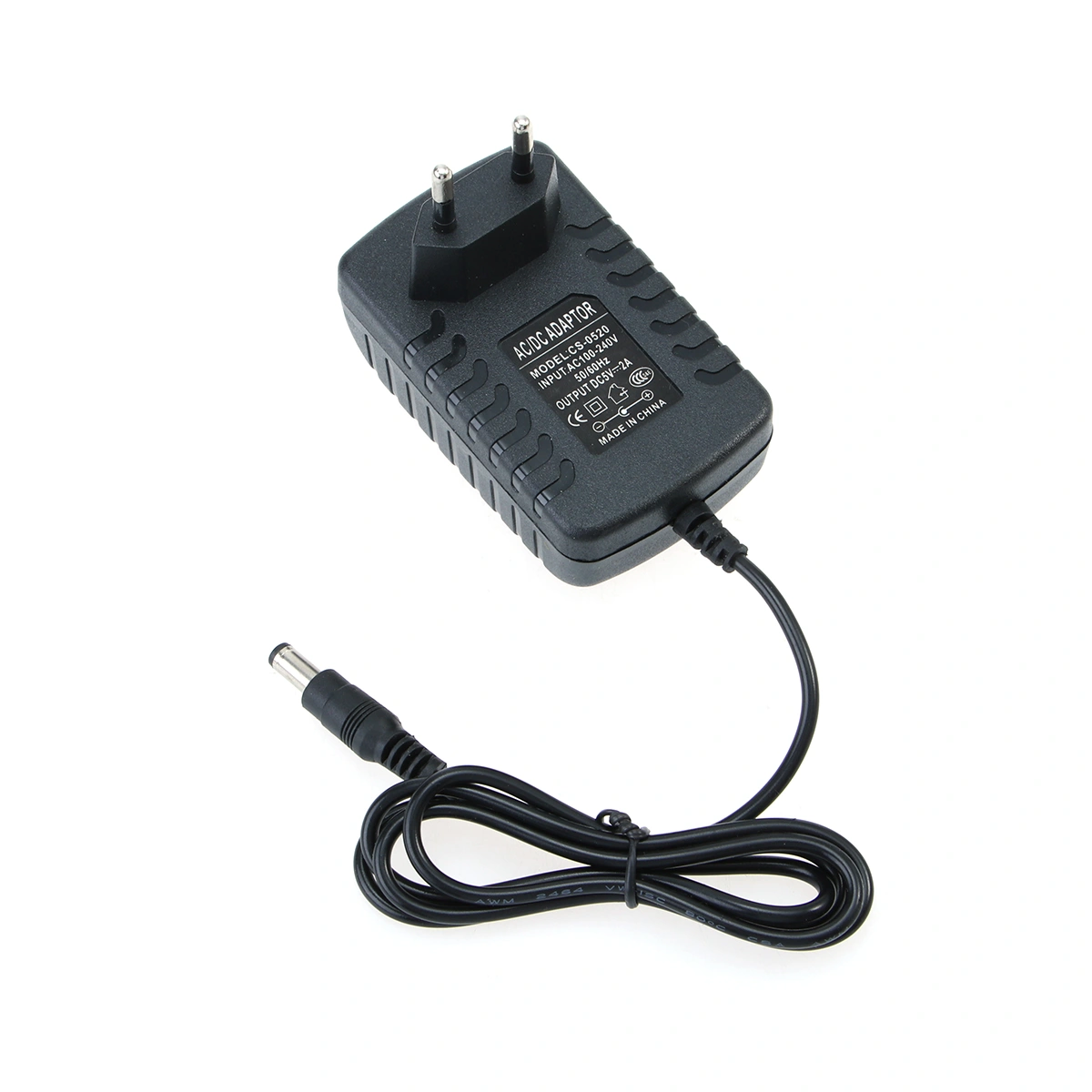 AC 100-240V DC 5V 2A 3.5mm Power Adapter Charger with EU-plug Power Adapter (Black)